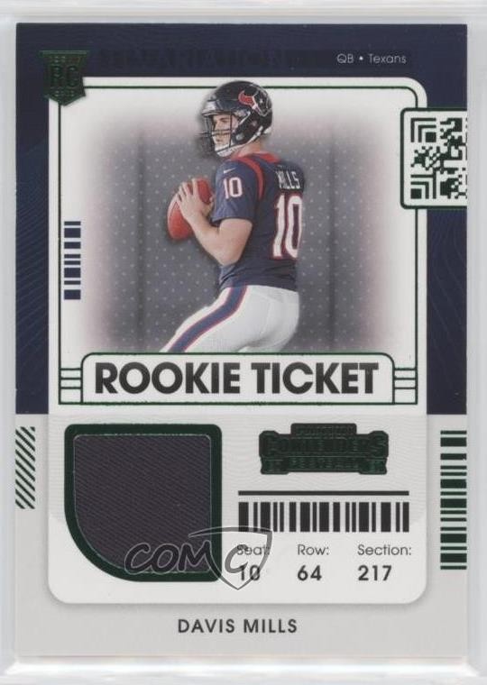2021 Panini Contenders Rookie Ticket Swatches Variations Davis Mills RC 0b4t
