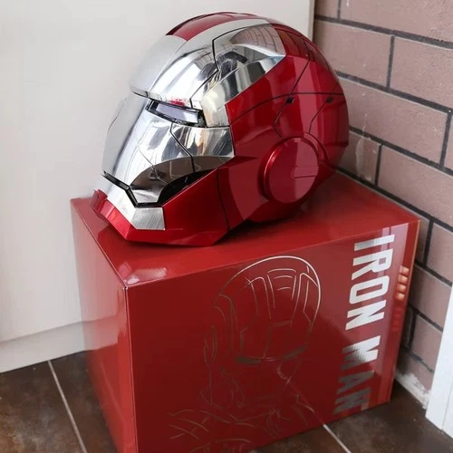 Iron Man Helmet Gold Mk5 60cm Wearable Voice Control LED Eyes Cosplay Adult Gift