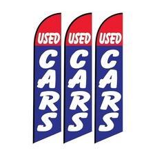 Three (3) Used Cars Auto Dealership Advertising Signs Windless Swooper...