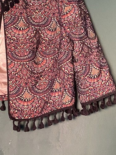 Chelsea & Violet Womens Colorful Paisley Fitted Blazer Jacket Tassel Trim Size M - Picture 3 of 6