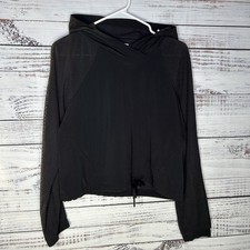 Lululemon Black Catch A Breeze Cropped Crop Mesh Performance Hoodie Women s 8