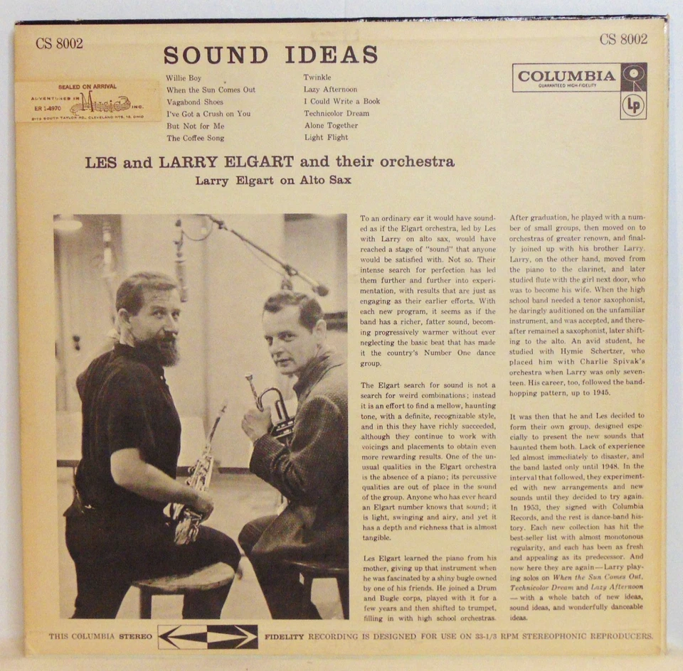 Les & Larry Elgart Orchestra – Sound Ideas 1958 Stereo Promo Vinyl LP - NM/VG+ - Bild 2 von 4