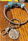 Handmade Key Ring-Glass, Plastic and Rhinestone Spacers. Metal Alloy Moon Charm — photo 3