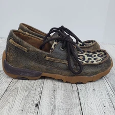 Twisted X Kids Shoes Leopard Leather Distressed YDM0028 Size 12M