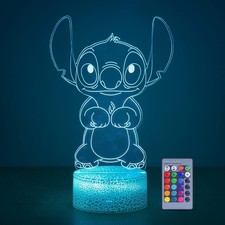 Stitch Night Light with Timer  Memory,  2025 New Upgraded  16 Color Changing ...