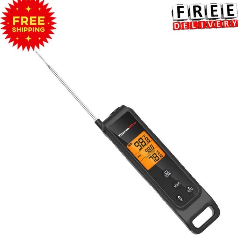 2-in-1 Infrared Thermometer & Instant Read Meat Thermometer for Grilling BBQ US
