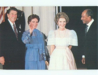 1981 ANWAR SADAT WITH PRESIDENT RONALD REAGAN Washington DC E7374@