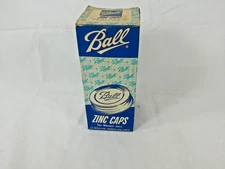 Vintage 12 Ball Zinc Porcelain Lined Caps Canning Jar Lids In Box Unused