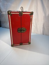 Vintage 10 Red/White, Doll Case, Trunk, Wardrobe, Made Of Metal.
