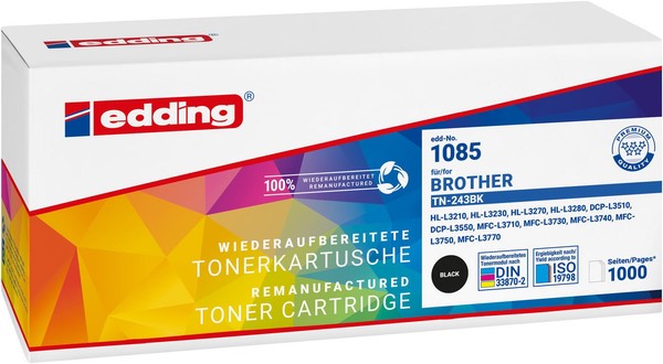 Edding Toner EDD-1085 Schwarz Kompatibel Zu Brother TN-243BK-image