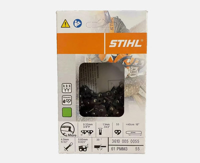 3610 005 0055   STIHL 16'' Chainsaw Chain, 3/8'' Pitch, .050'' Gauge, 55 Drive Link