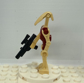 Lego Star Wars Minifigure Battle Droid Security Straight Arm Dark Red 7662 9494!