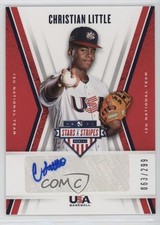 2019 Panini USA Baseball Stars & Stripes /299 Christian Little #15U-CL Auto 4a7
