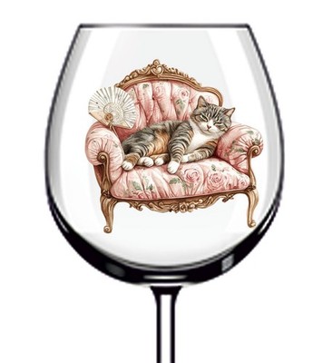 12x niedliche Kätzchen Katze Vinyl Aufkleber Abziehbild Becher Weinglas Flasche Laptop Auto