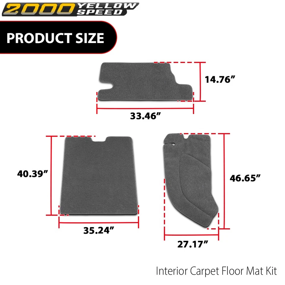 6PCS Interior Carpet Kit Rug Floor Mat Fit For 1997-2006 Jeep Wrangler TJ  Foto 4 de 4