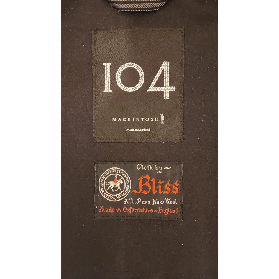 Abrigo de lana a rayas Mackintosh 104 - ribete de terciopelo (hecho en Escocia) Foto 3 de 4