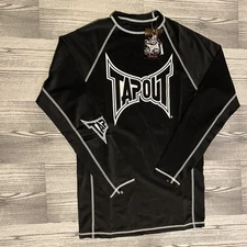 TAPOUT NWT Mens Rash Guard MMA Jiu Jitsu Long Sleeve Stretch Shirt Size L