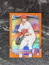 George Klassen 2025 Bowman Chrome Prospects True Orange Refractor /25 Angels