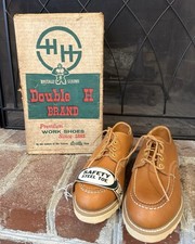Double H 5201 Steel Toe Work Shoes 6.5M Vintage NOS w/ Box Leather Moc Toe