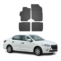 Omac Gummi FußMatten FüR Peugeot 301 2012-2019 Automatten Gummi TPE Schwarz 4Tlg