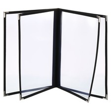 Menu Covers, 2 Pack Restaurant Cover Holder Clear Sleeves, Black 8.5 x 11 Inch