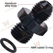 1pc New 4AN Male Flare to 3/8" NPT Pipe Fitting Adapter Straight Black AN.