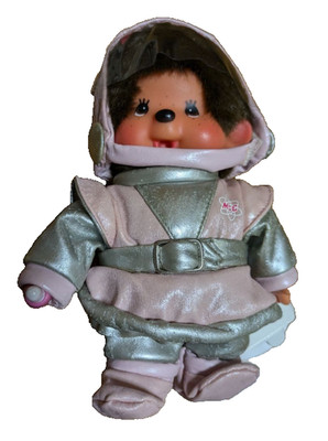 Vintage Monchhichi 30th Anniversary Space Suit Doll Pink Silver rare NWT Japan