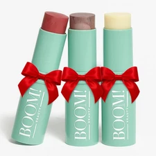 Radiant Glow Essentials: Boomstick Trio for Lips, Cheeks & Eyes—Crafted for 50+