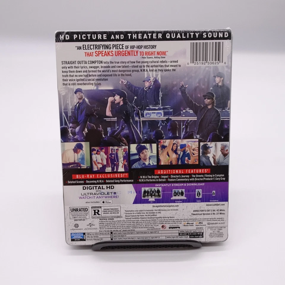 Straight Outta Compton (Blu-ray + DVD) Limited Edition Steelbook New Sealed - Image 2 of 3
