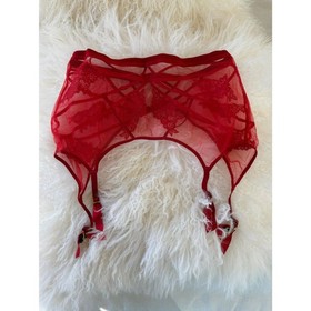 AGENT PROVOCATEUR DEMELZA Red 3 Piece Lingerie Set 36E or 36DD/4/5