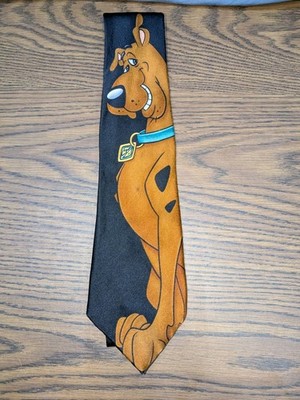 Vintage Tie 2001 Hanna Barbara Scooby Doo Mens Black Necktie In VGC