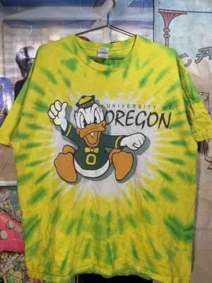 Vintage Oregon Ducks Donald Duck Tie Dye Shirt Men s XL official Disney NCAA Y2K