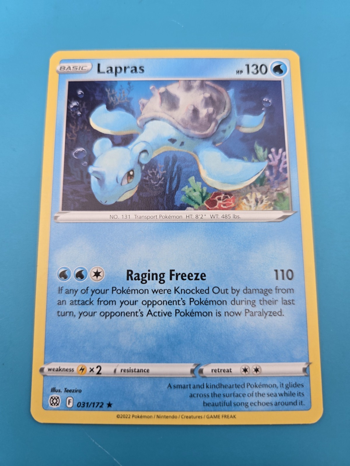 Pokémon TCG Lapras Sword & Shield: Brilliant Stars 031/172 Regular Rare NM