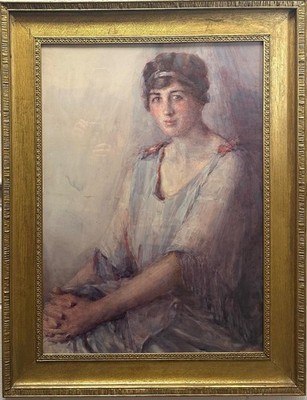 Englische Schule (um 1930): Portrait Of Mary Spoor (Nee Bernard), Aquarell