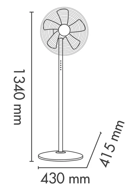 Ventilatore a Piantana Terra ARGO Nero 5 Pale 40 cm Telecomando Timer Ventolino, fotografia 14 di 14