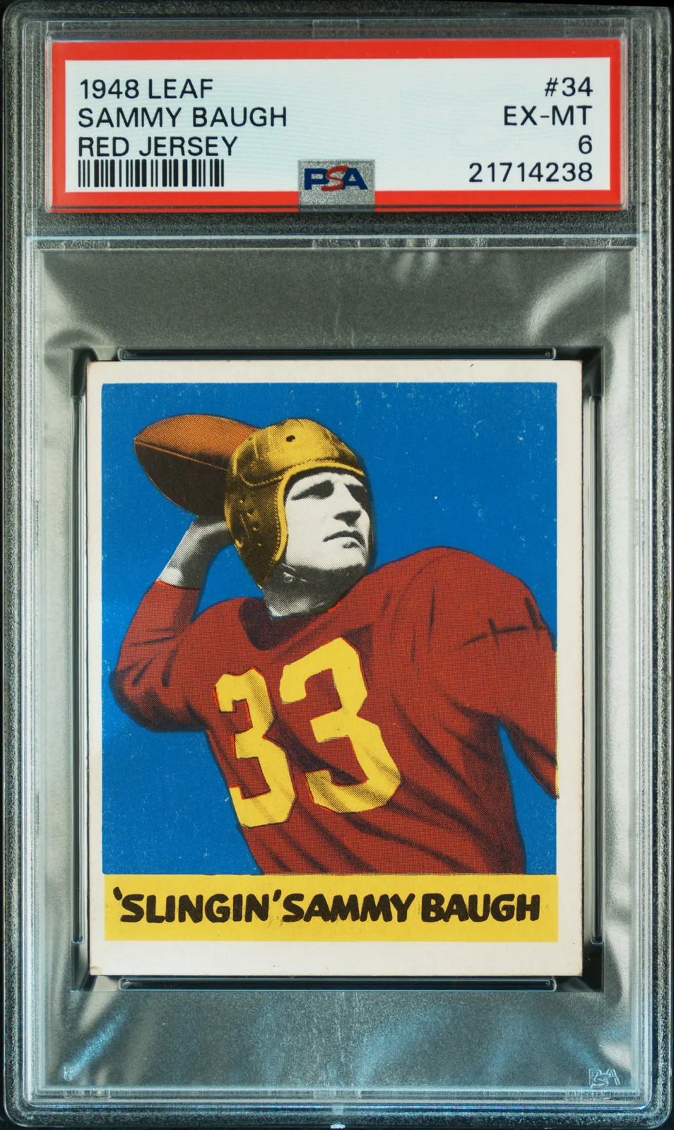 1948 Leaf Sammy Baugh #34 Red Jersey PSA 6