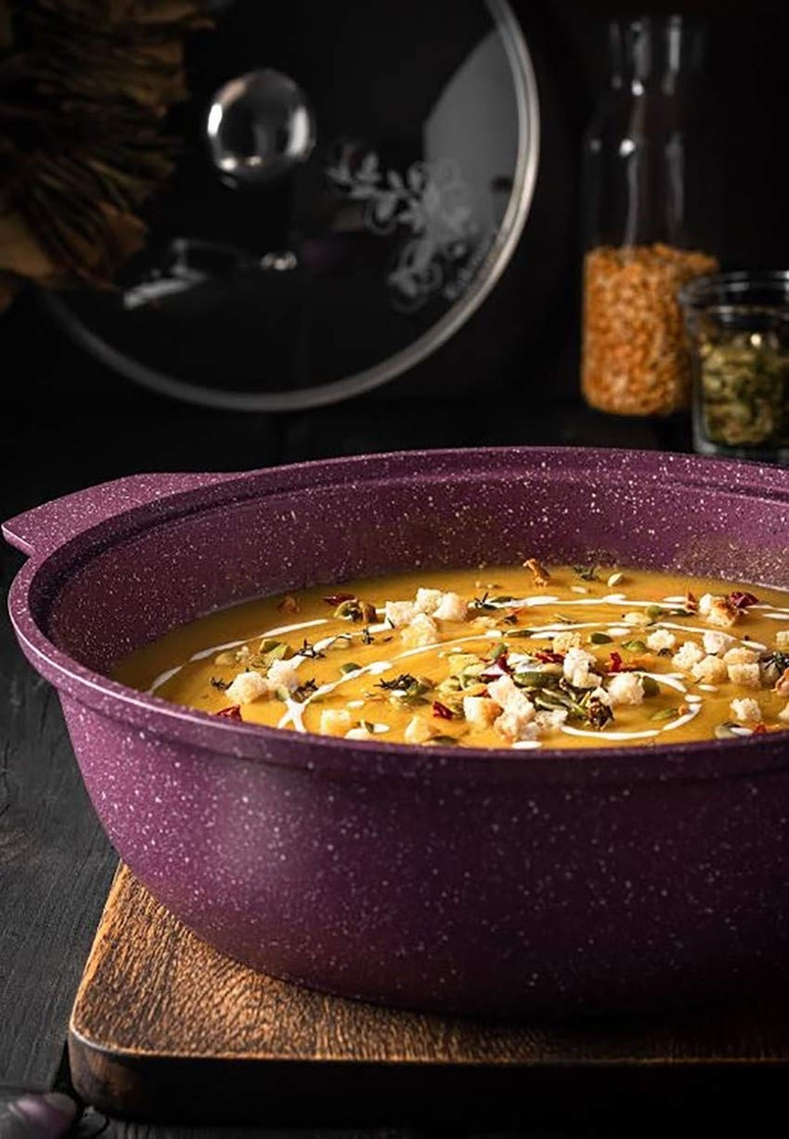 Cooking Pot Aluminum Dutch Oven Pot with Glass Lid 135.26 oz. (4 L) (mystery)...