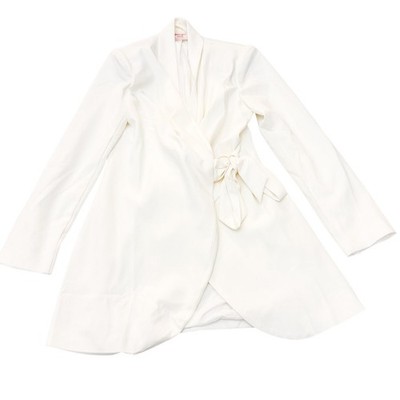 Showpo Off White Cream Side Wrap Dress Size 8
