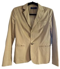 Vintage Polo Ralph Lauren Beige Single Breasted Classic Timeless Blazer Womens 2