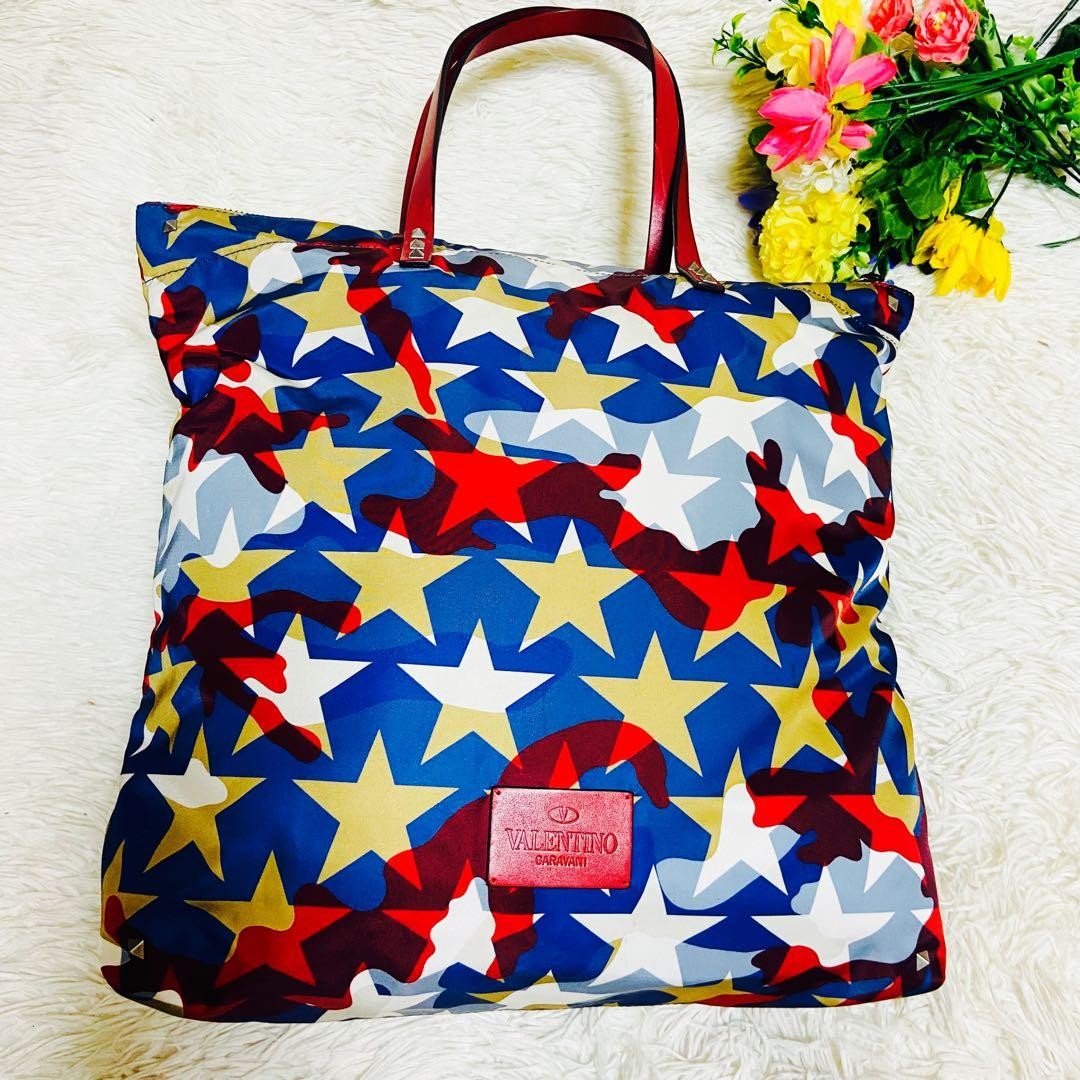 Valentino Garavani Tote Bag Large Star Camouflage Leather Nylon Made in Italy J thumbnail 8