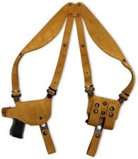 Suede Shoulder Holster Fits, S&W Shield .45 w/Thumb Safety 3.3" Barrel RH #1334#