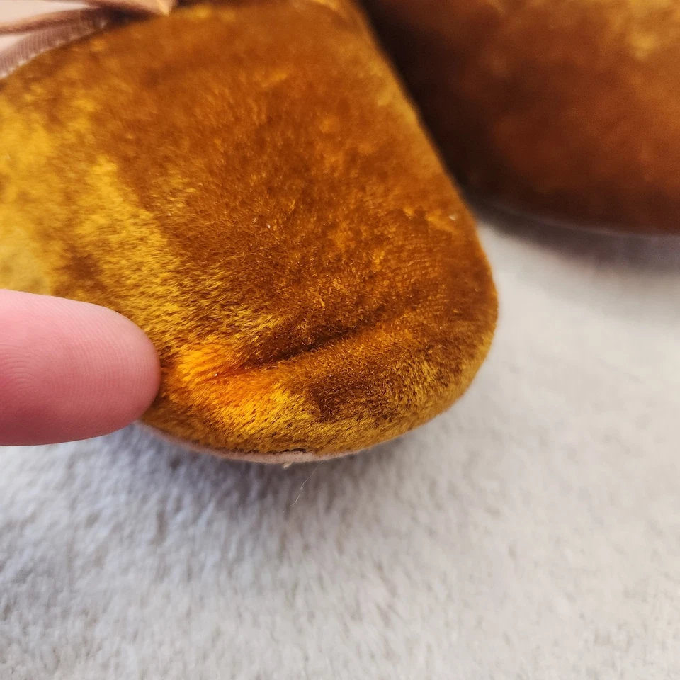 Loeffler Randall Terciopelo Ballet Pisos Mary Jane Ocre Dorado 7.5 Romántico Coqueta Foto 4 de 4