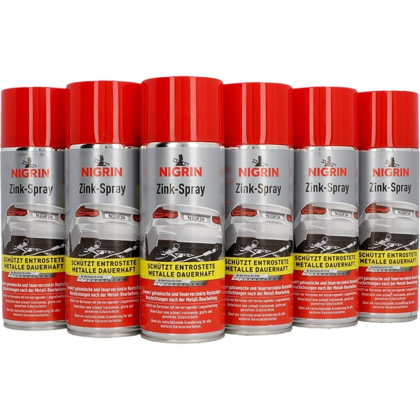 Nigrin Zinkspray Rostschutz Metallbearbeitung Silbergrau 6 X 400 Ml Schnell-image