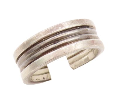 【 】SilverRing925 Curve Design 925 Sterling Silver Vintage Ring Minimalist Solid Grooved Rings Sz