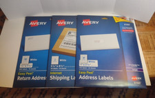 Lot Of 3 Packs Of Avery Labels Shipping, Address, Return Peel And Stick Labels