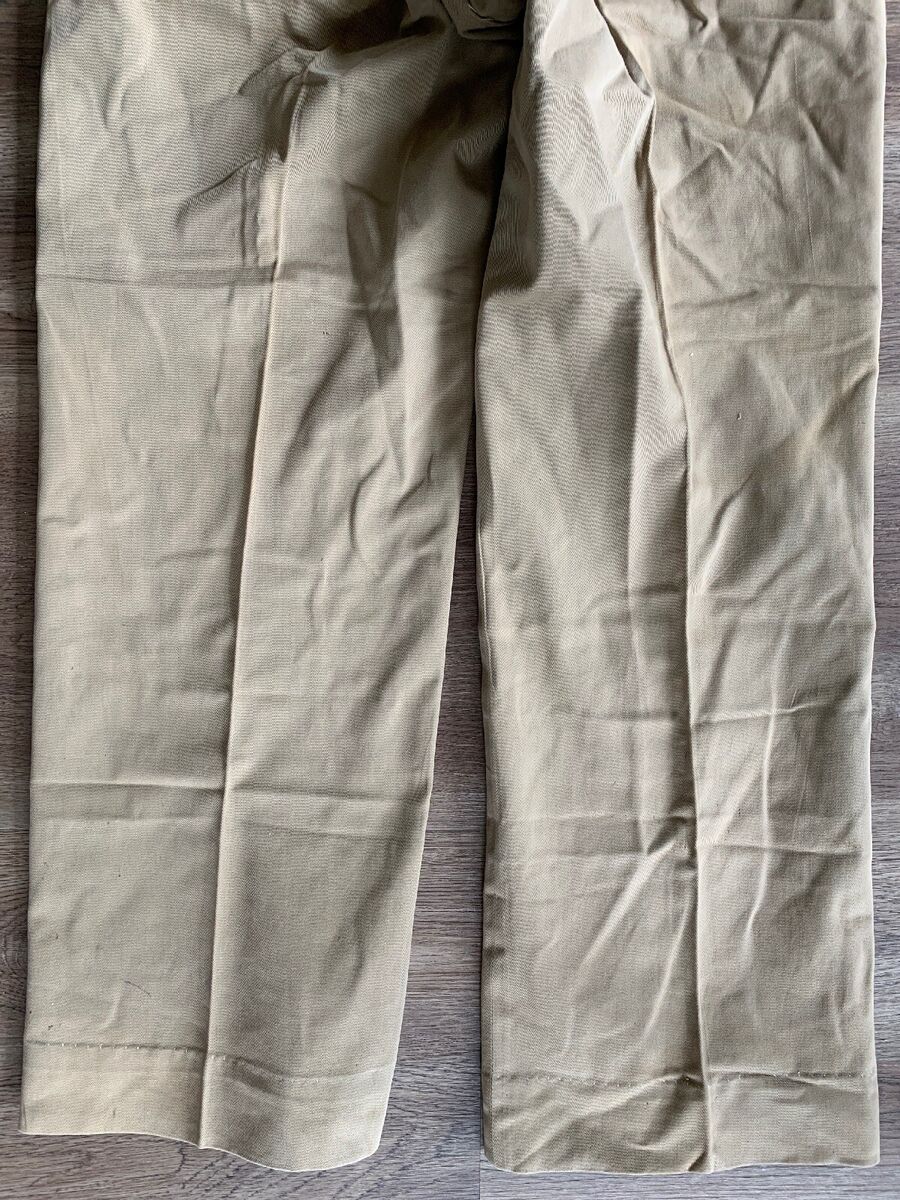 WWII US MARINE CORPS COTTON TWILL KHAKI PANTS/TROUSERS NAMED 30x31