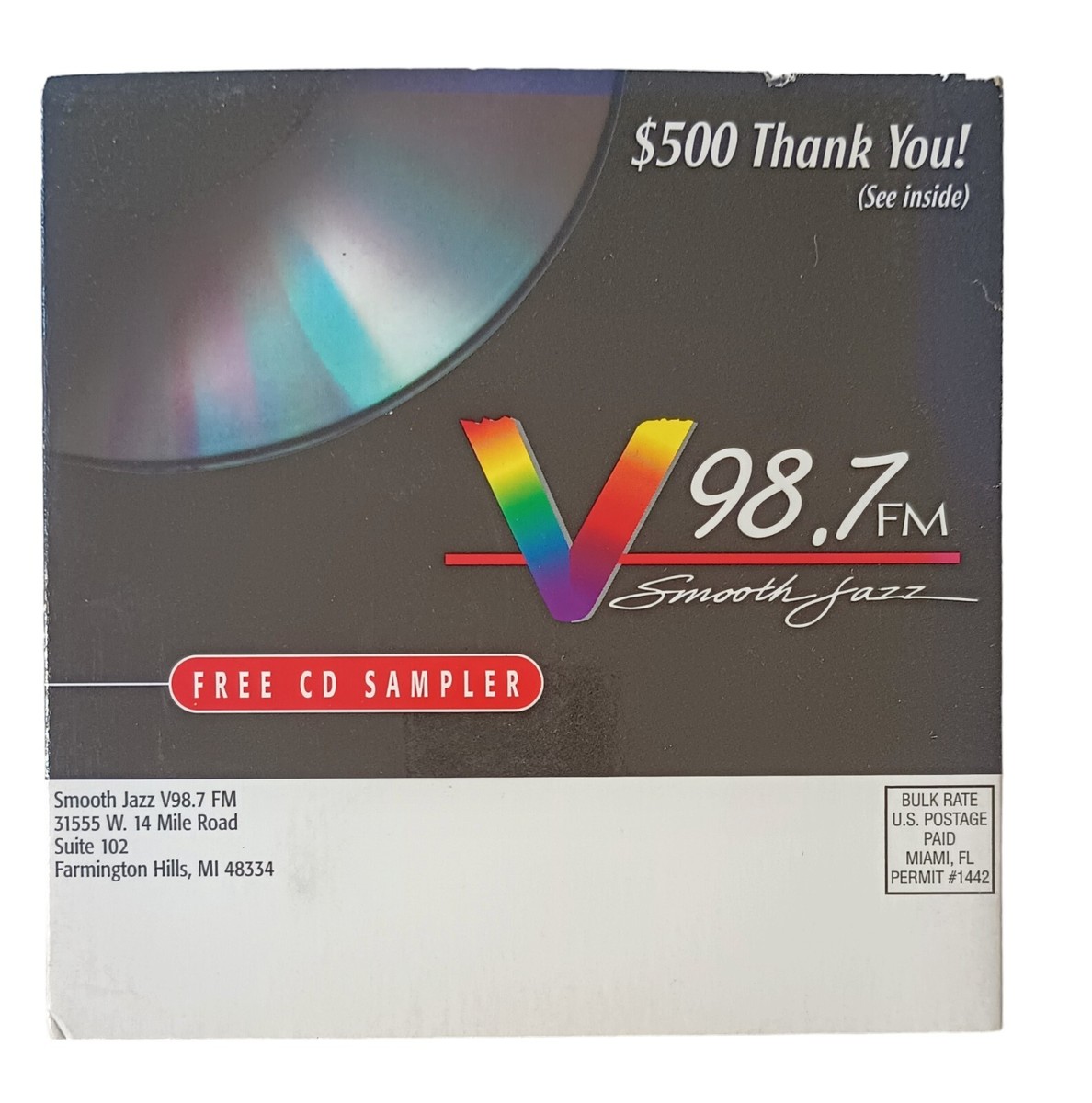 V98.7 FM Smooth Jazz Free CD Sampler 1997 Radio Station