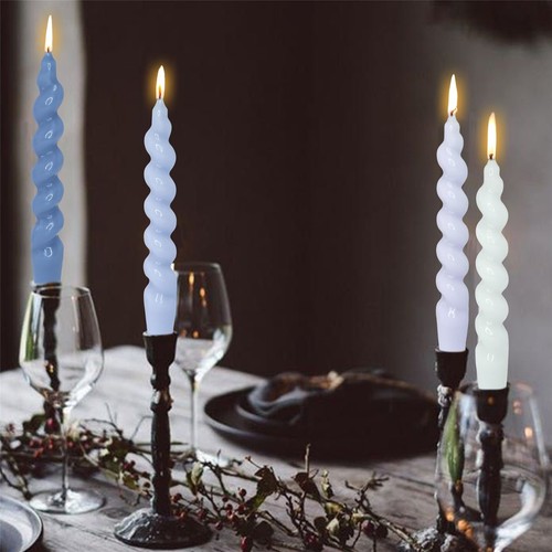 4 x New Multi Color Spiral Taper Candlesticks Unscented Twist Dinner Candle 7.5" - Picture 33 of 40