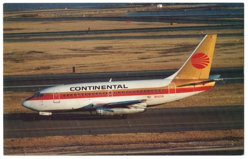 Boeing 737-100 N14206 - Continental - AK Postcard - Flugzeug 122