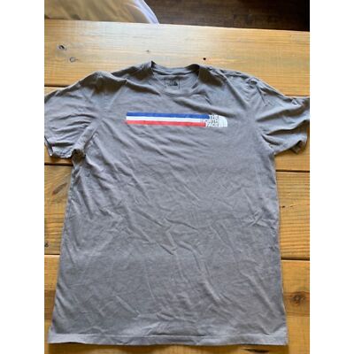 The North Face Red White and Blue Stripe Grey Shirt Size XL | eBay